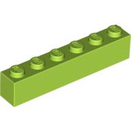 Lego kostka (kostička) 1x6, limetková (4122450, 4271446, 4537919)